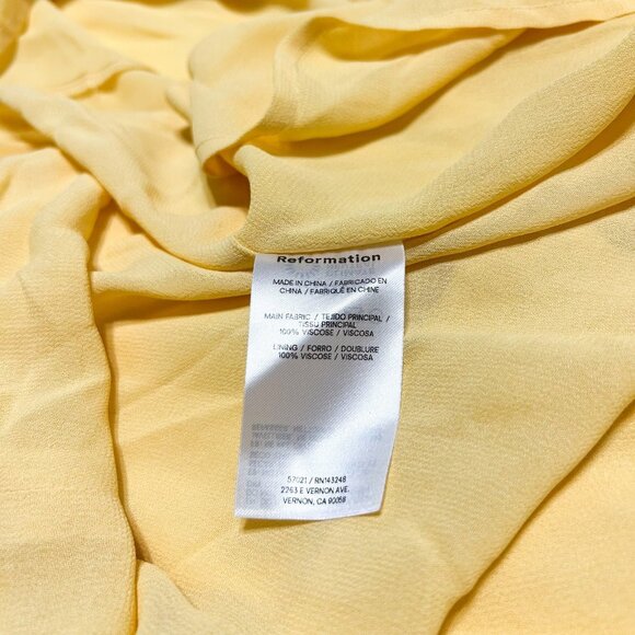 NWT Reformation Leilani Strapless Maxi Dress Yellow Sunshine Slit Gown Size 0 - Picture 11 of 11